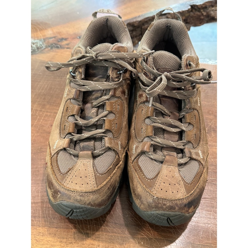 NORTIV 8 Men's Hiking Shoes 7066M Brown Leather Upper Trail Sneakers Size 12 (EU